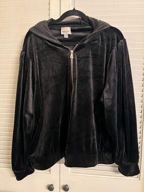 Velvet Zip-Up Hoodie